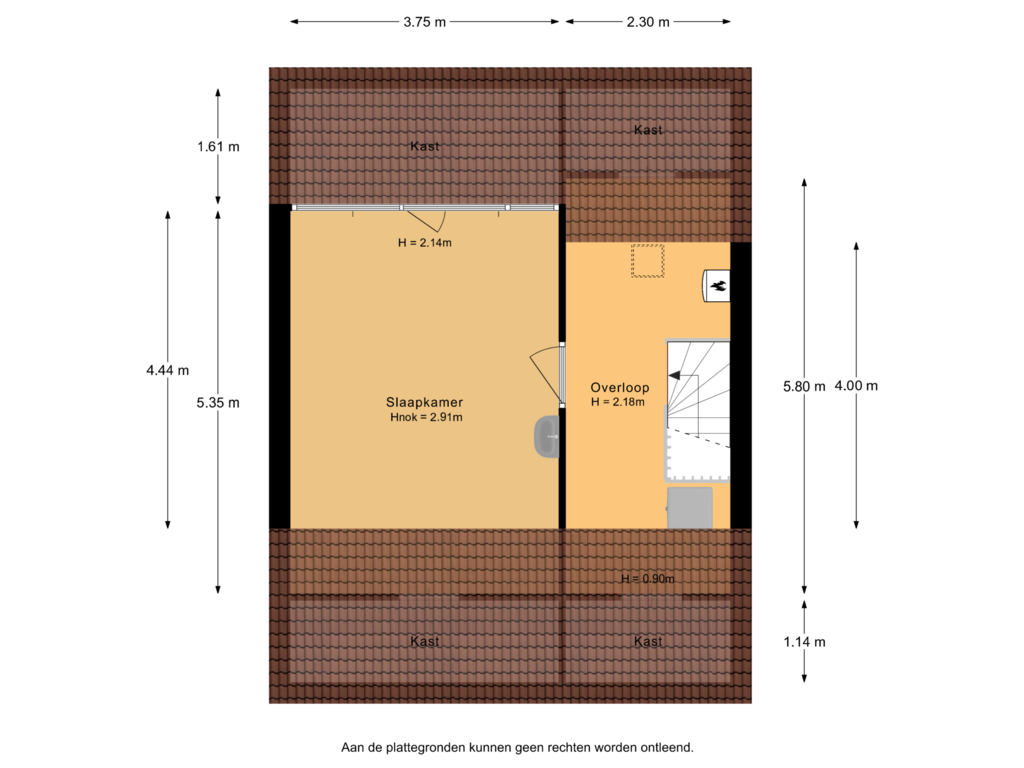 View floorplan of 2e verdieping of Klaproosstraat 8