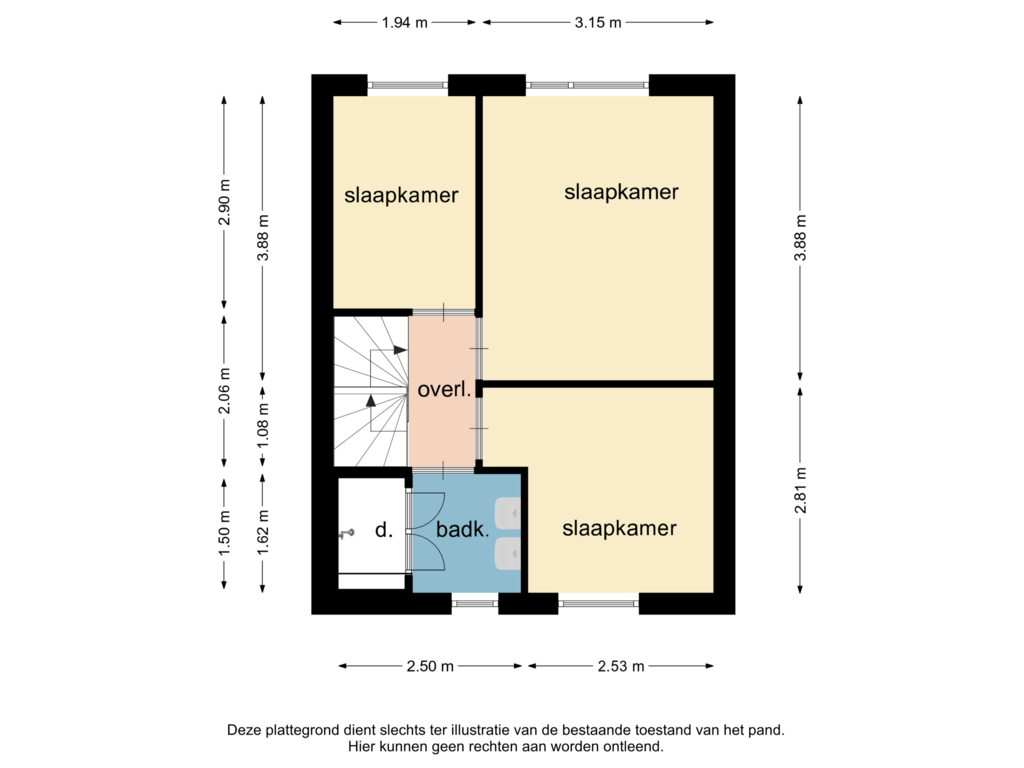 View floorplan of verdieping of Buizerdhorst 14