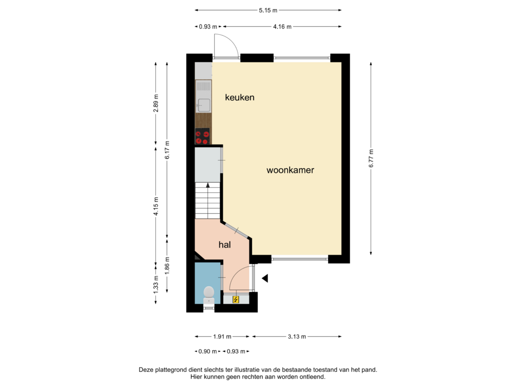 View floorplan of begane grond of Buizerdhorst 14