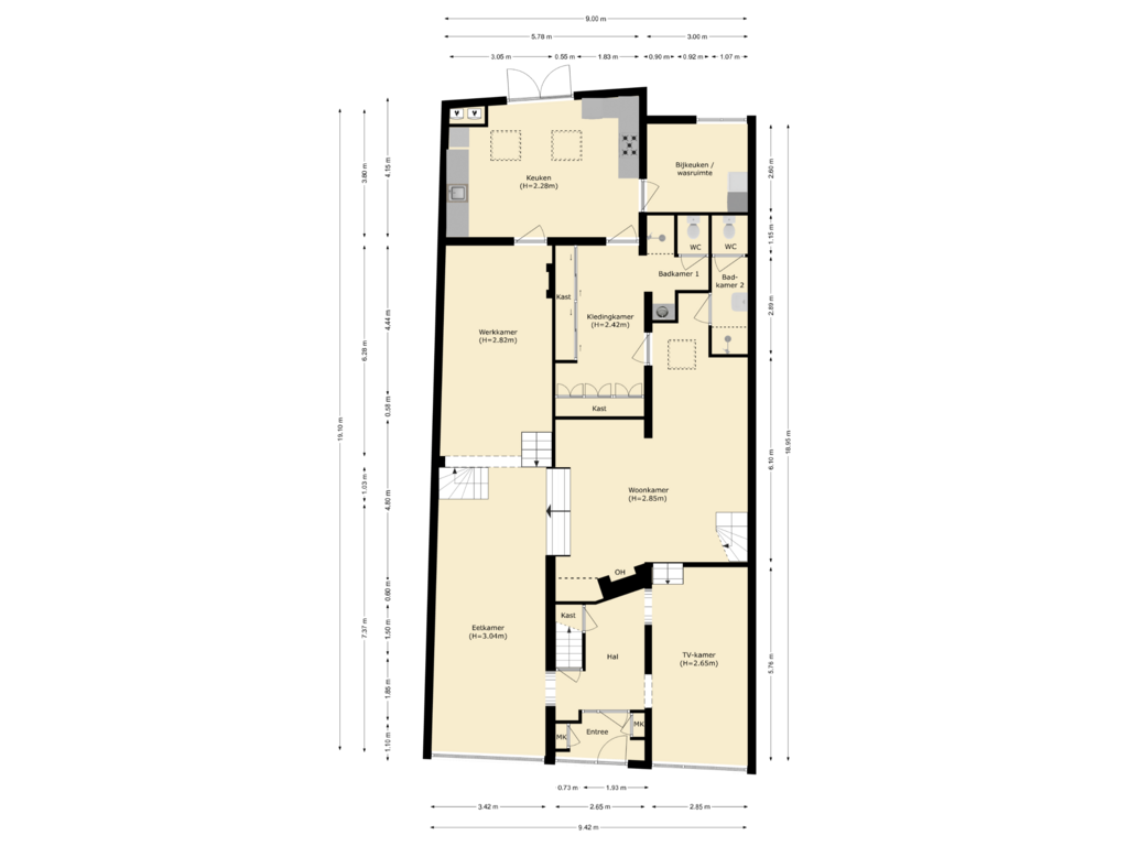 Bekijk plattegrond van begane grond van Voorstraat 87