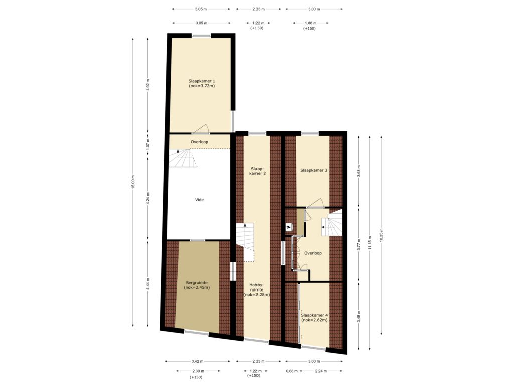 Bekijk plattegrond van eerste verdieping van Voorstraat 87