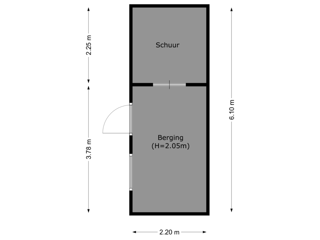 Bekijk plattegrond van berging van Voorstraat 87