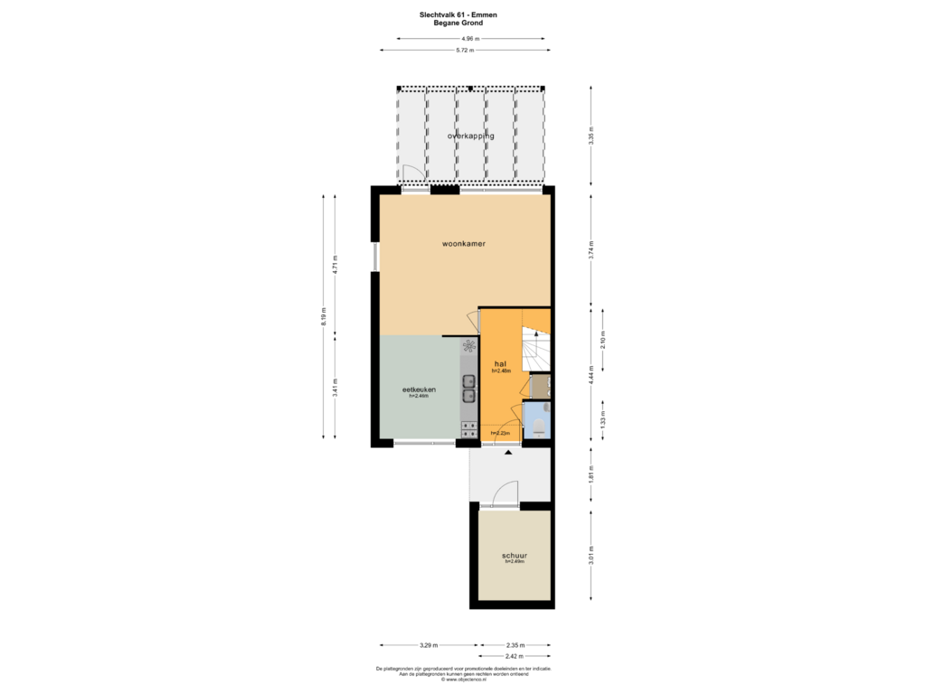 Bekijk plattegrond van BEGANE GROND van Slechtvalk 61