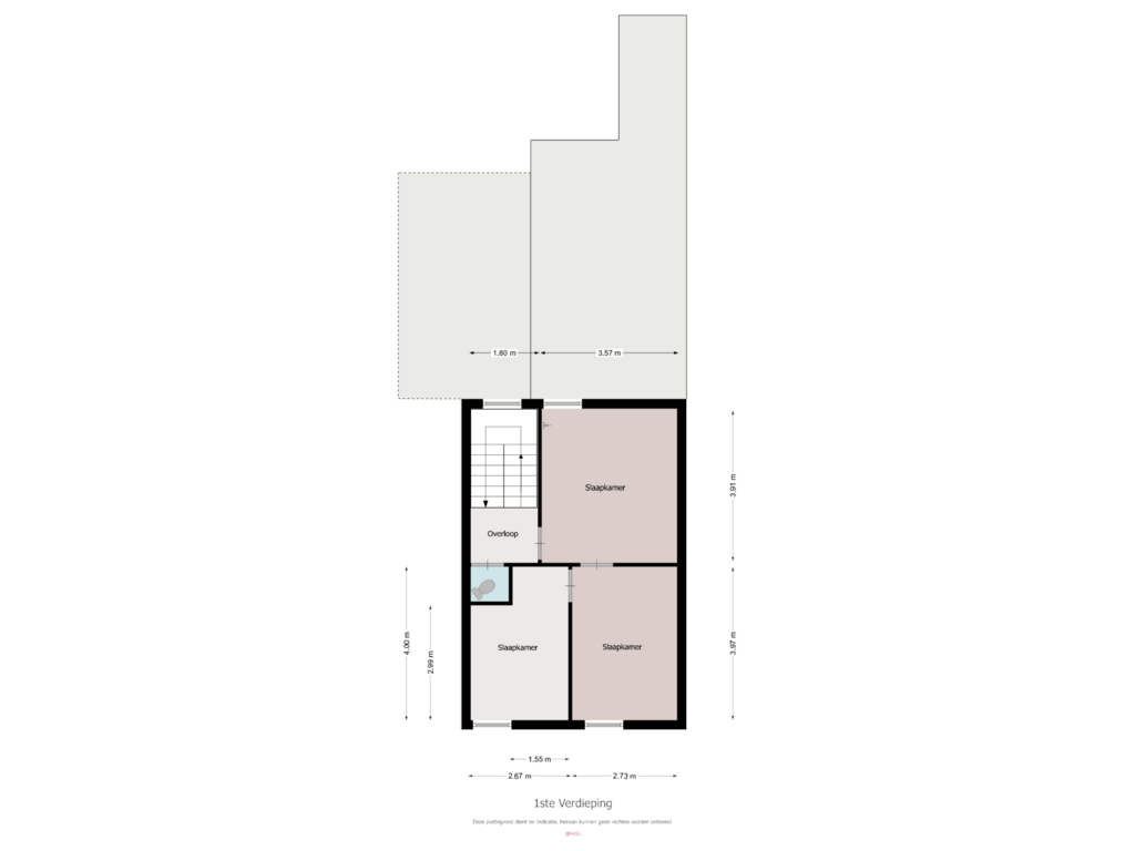 View floorplan of Verdieping 1 of Kaalheidersteenweg 12