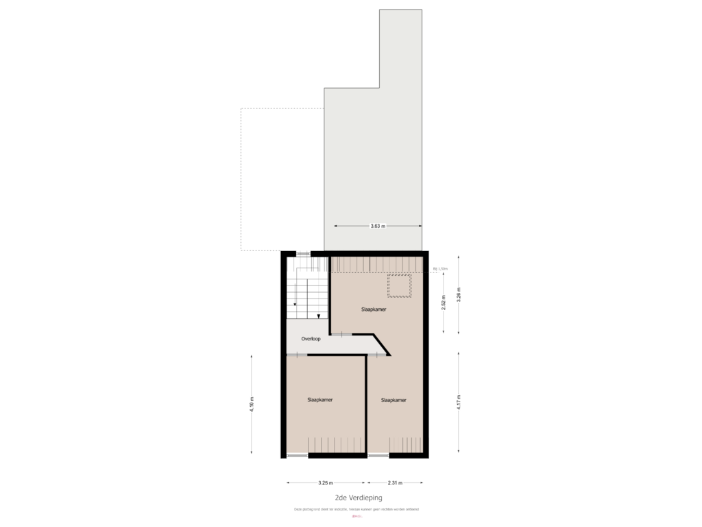 View floorplan of Verdieping 2 of Kaalheidersteenweg 12