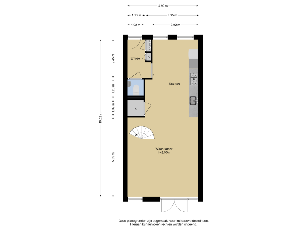 Bekijk plattegrond van Begane grond van Hooglandstraat 147