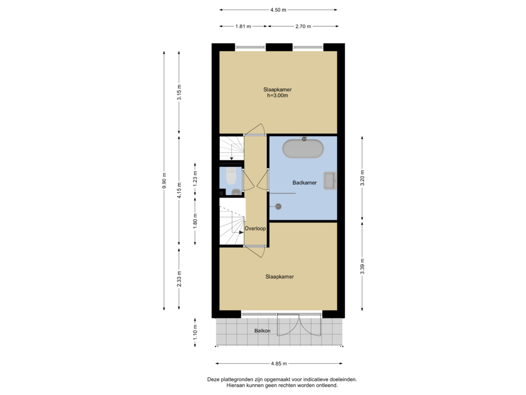 Bekijk plattegrond van Verdieping 1 van Hooglandstraat 147