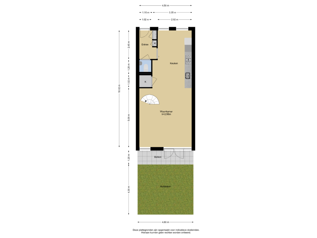 Bekijk plattegrond van Begane grond + Tuin van Hooglandstraat 147