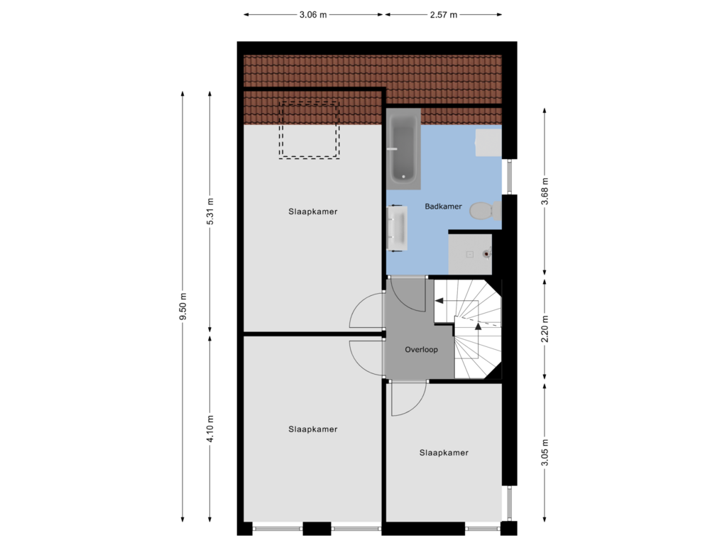 Bekijk plattegrond van 1e Verdieping van Koperwiek 18