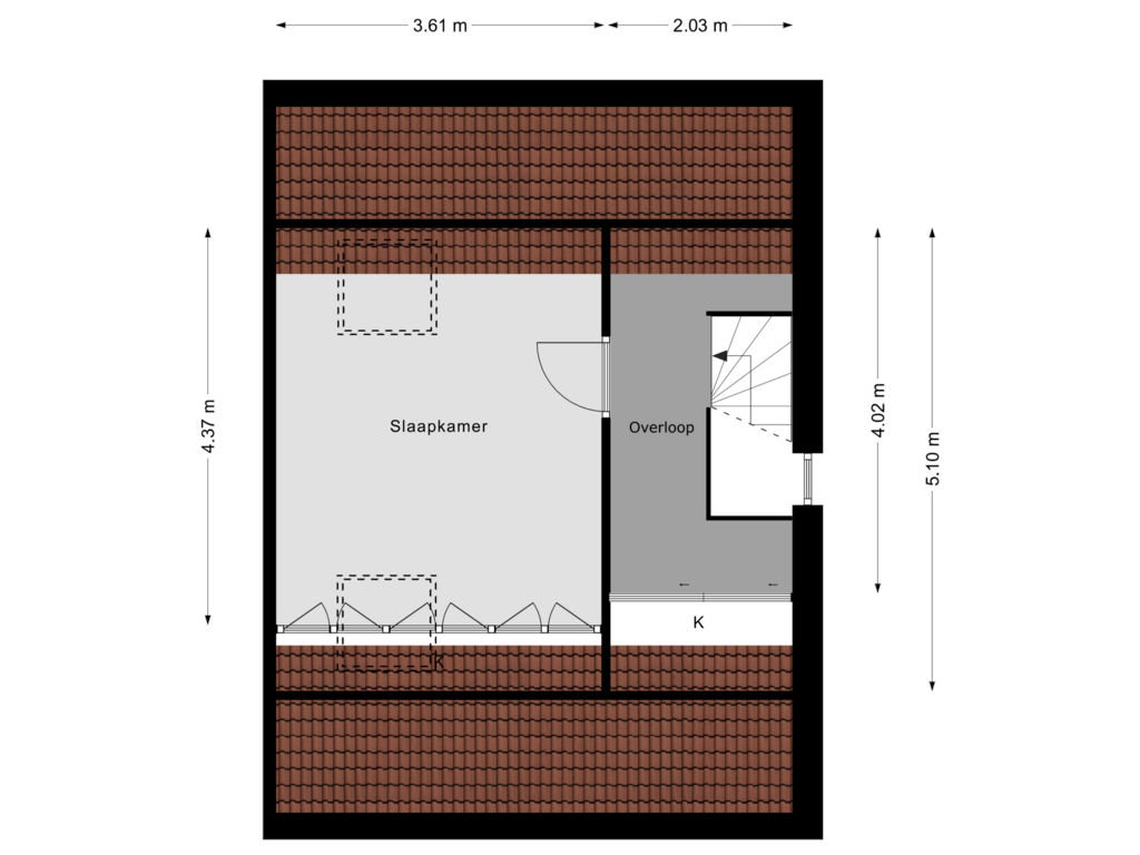 Bekijk plattegrond van 2e Verdieping van Koperwiek 18