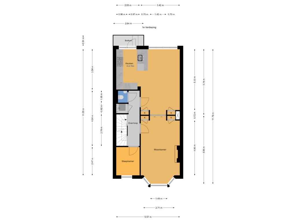 Bekijk plattegrond van 1e Verdieping van Tomatenstraat 89