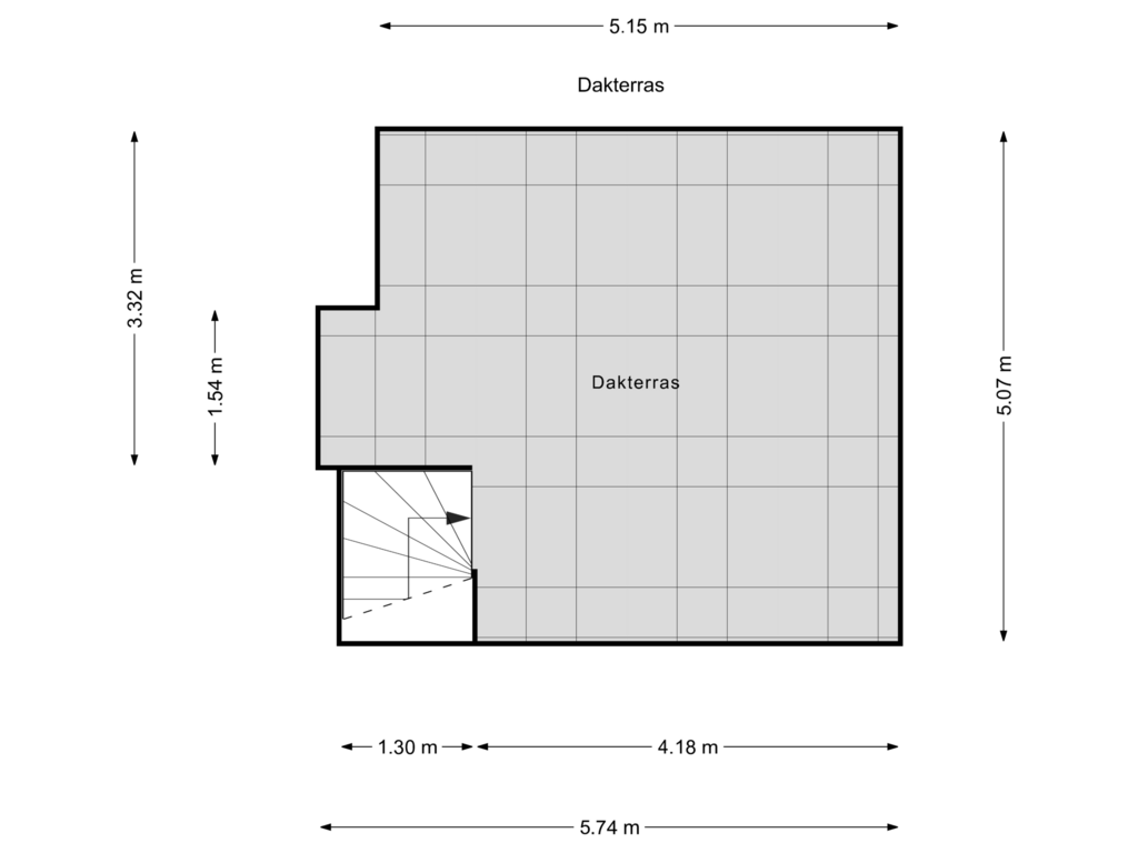 Bekijk plattegrond van Dakterras van Tomatenstraat 89