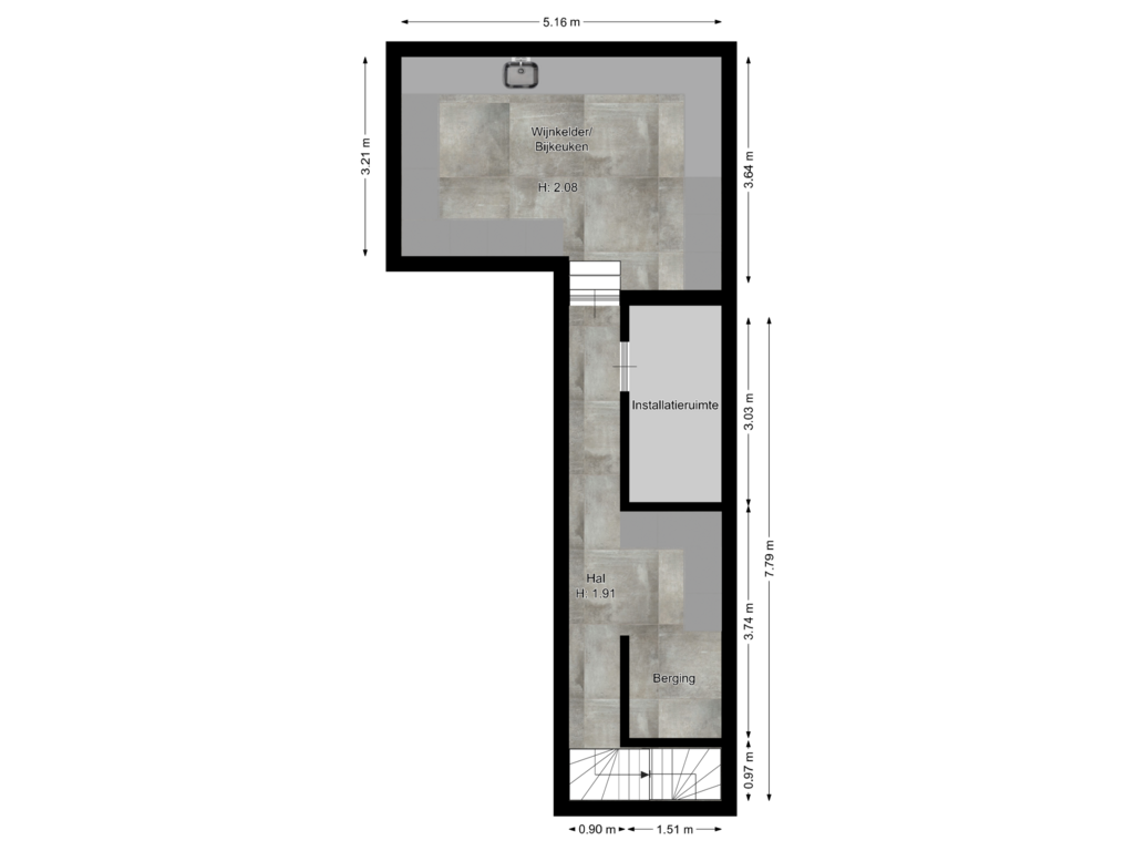 Bekijk plattegrond van Kelder van Gooyerdijk 18