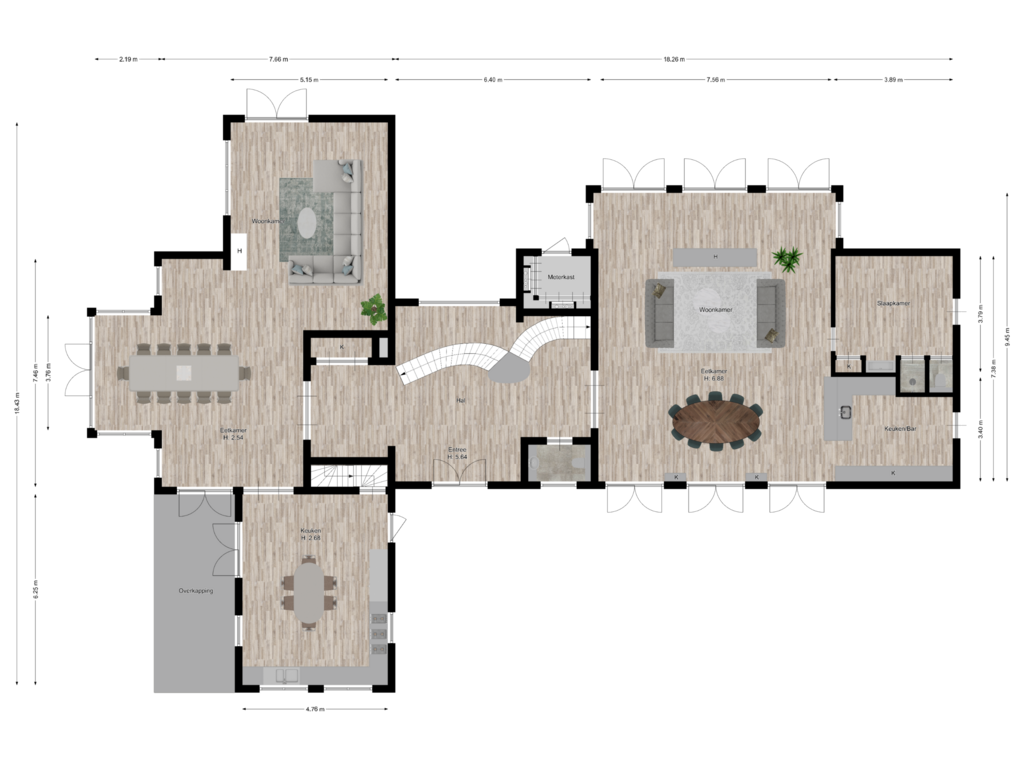 Bekijk plattegrond van Begane grond van Gooyerdijk 18