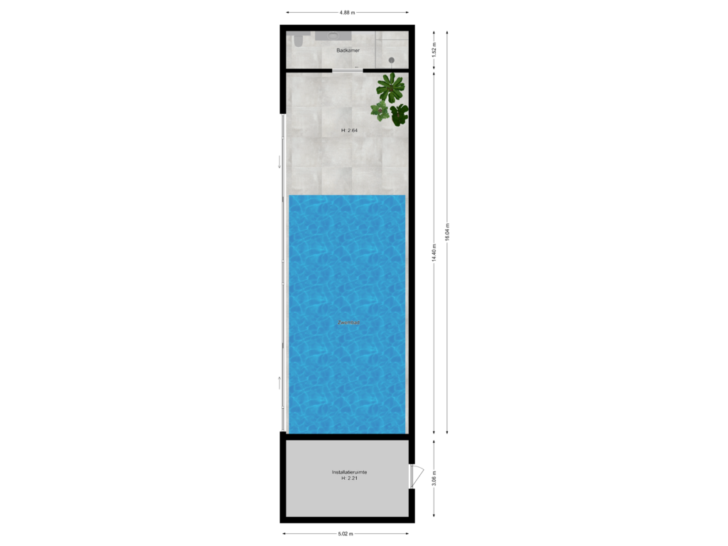 Bekijk plattegrond van Binnenzwembad van Gooyerdijk 18