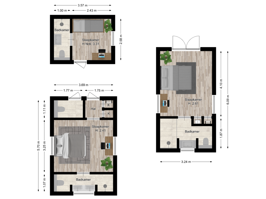 Bekijk plattegrond van Kleine gastenverblijven van Gooyerdijk 18