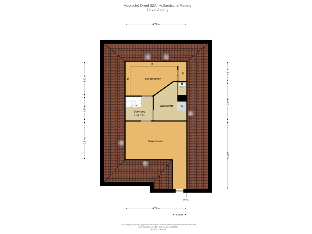 Bekijk plattegrond van 2e verdieping van Vuursche Dreef 22-A