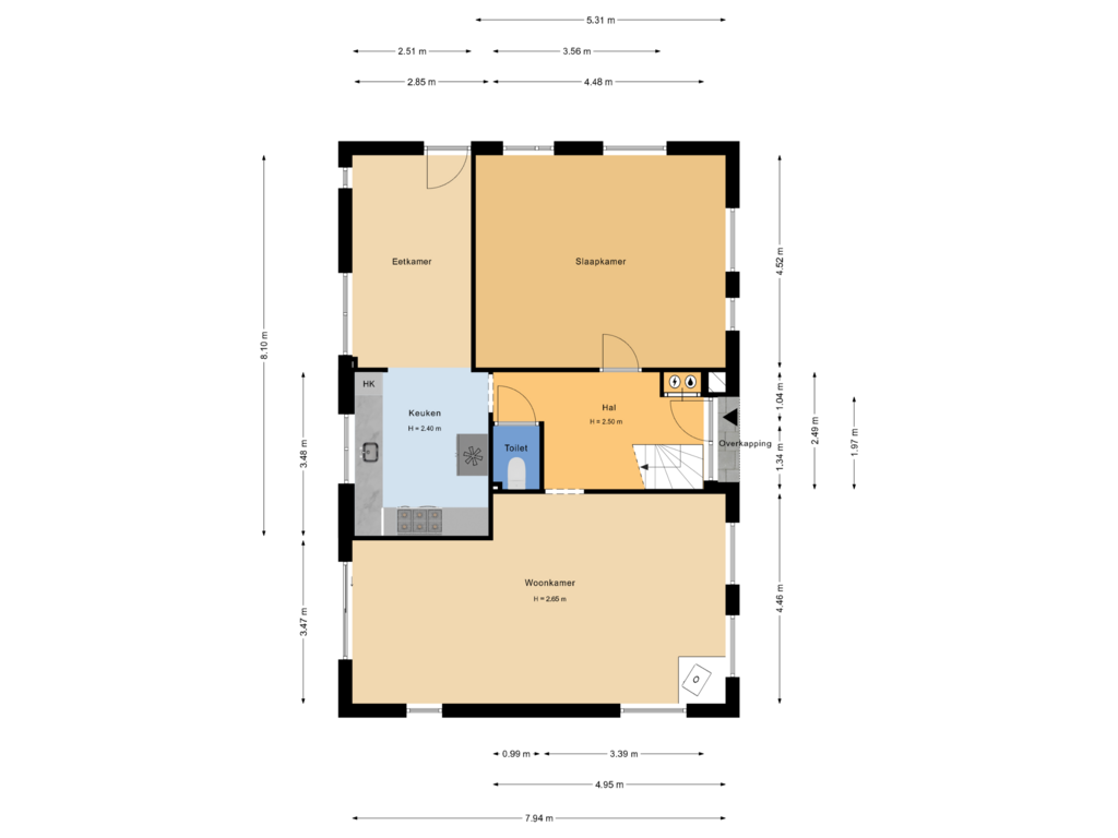 Bekijk plattegrond van Begane grond van Gaagweg 36-B