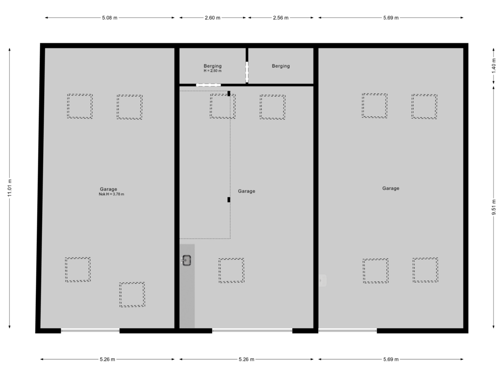 Bekijk plattegrond van Garage 1 van Gaagweg 36-B