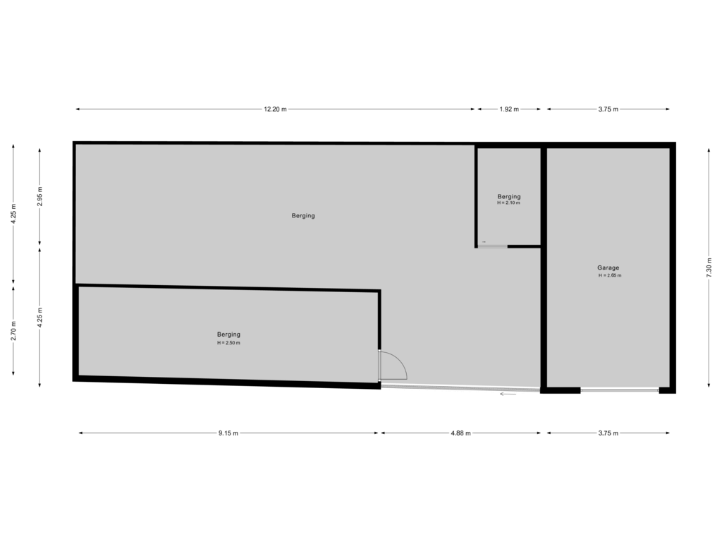 Bekijk plattegrond van Garage 4 van Gaagweg 36-B