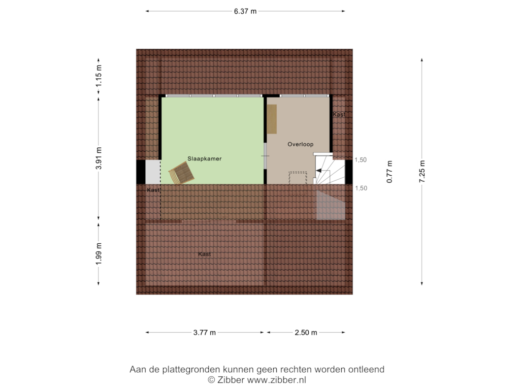 View floorplan of Tweede Verdieping of Burg. Arriënsweg 28