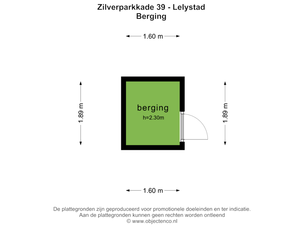 Bekijk plattegrond van BERGING van Zilverparkkade 39