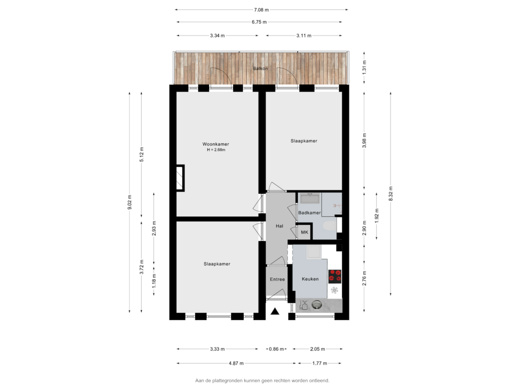 Bekijk plattegrond van Appartement van Herman Robbersstraat 60-B