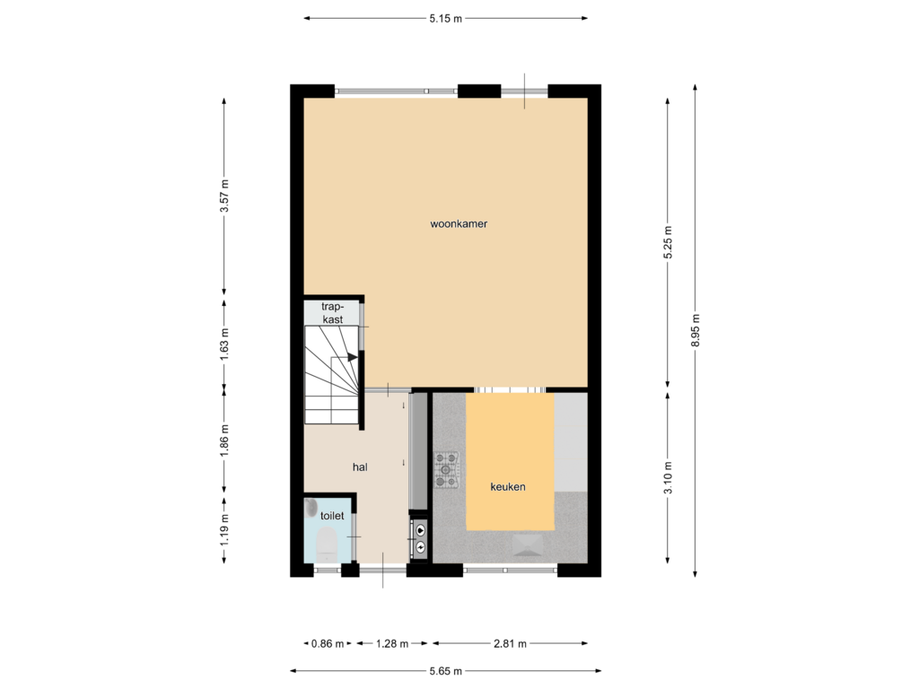 Bekijk plattegrond van First floor van Voetakker 17