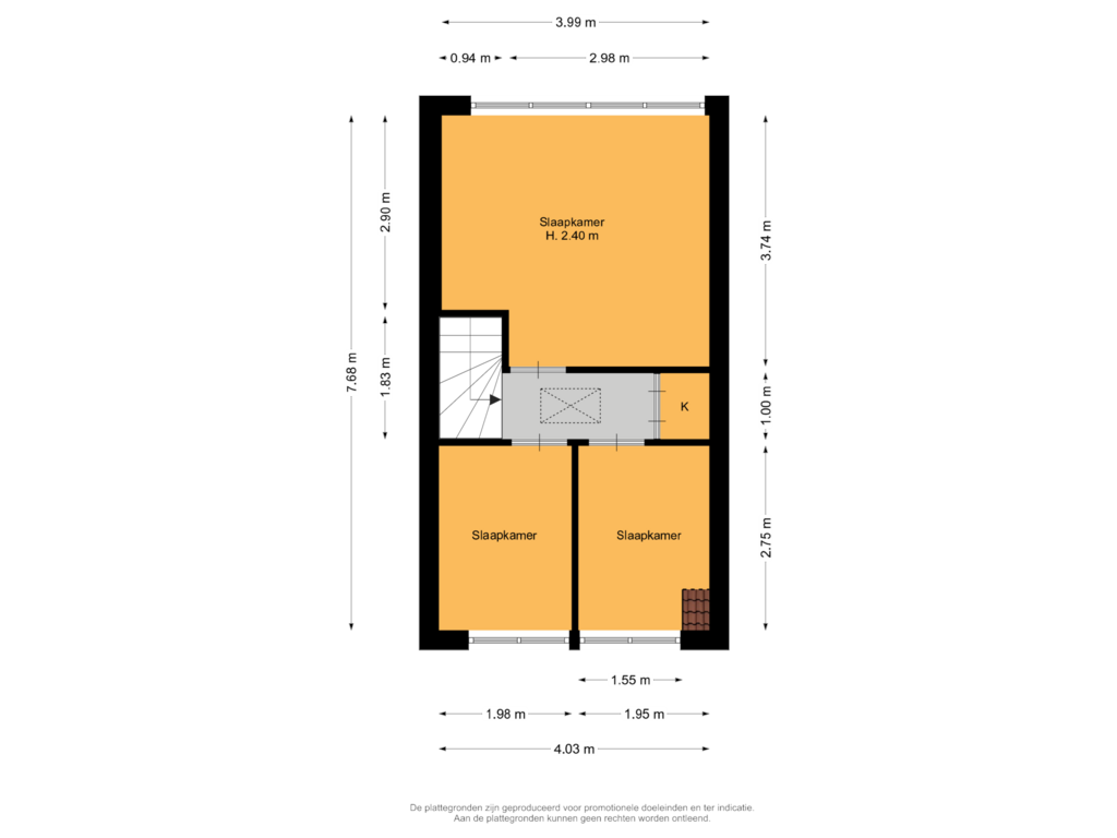 Bekijk plattegrond van Eerste verdieping van Kapelstraat 95