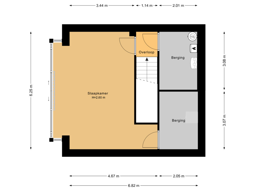 Bekijk plattegrond van 2e verdieping van Liburne 20