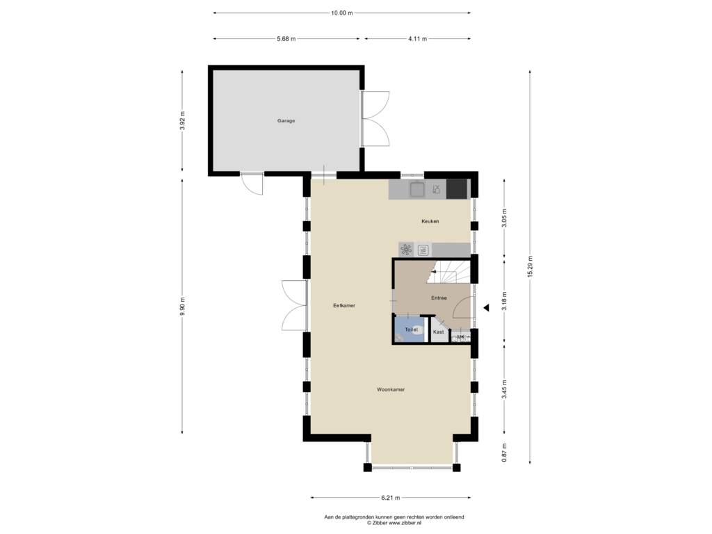 Bekijk plattegrond van Begane grond van Dinkelstraat 9