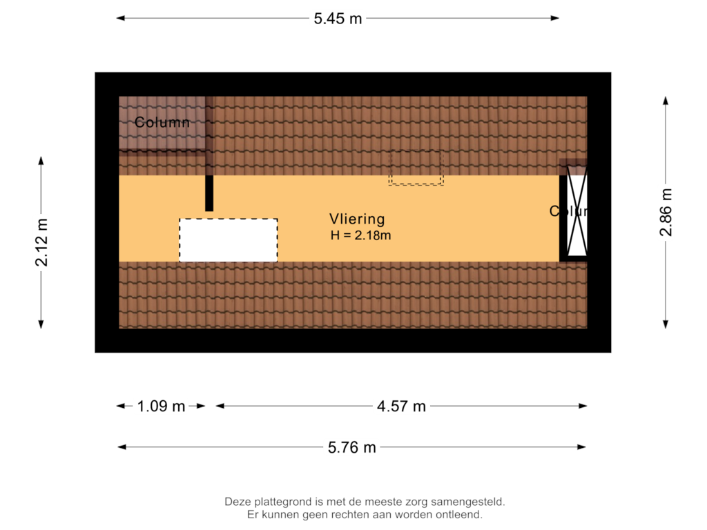 View floorplan of Vliering of Delfgaauwstraat 39-C