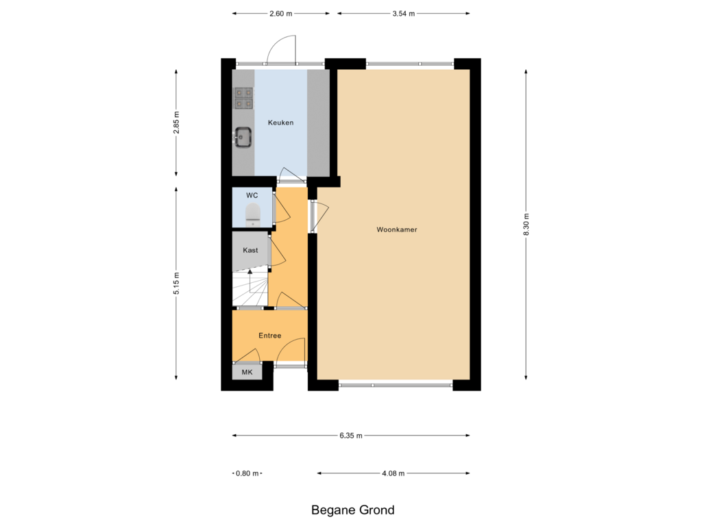 Bekijk plattegrond van Begane Grond van Petunia 9