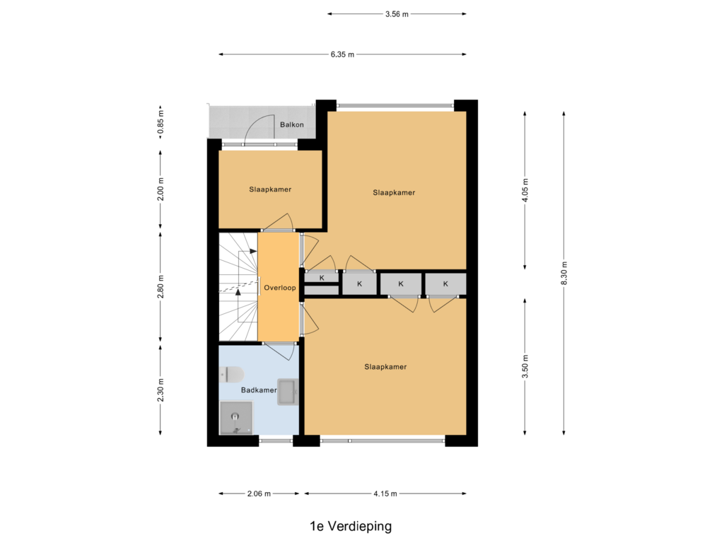 Bekijk plattegrond van 1e Verdieping van Petunia 9