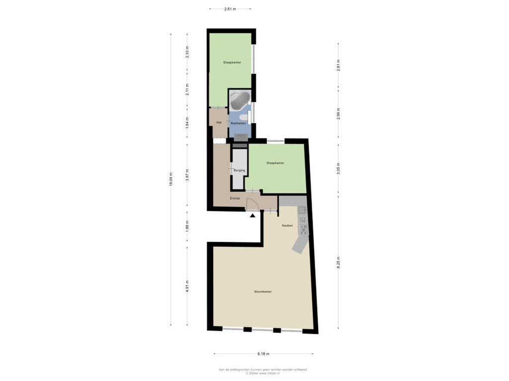 View floorplan of Appartement of Rechtstraat 52-B