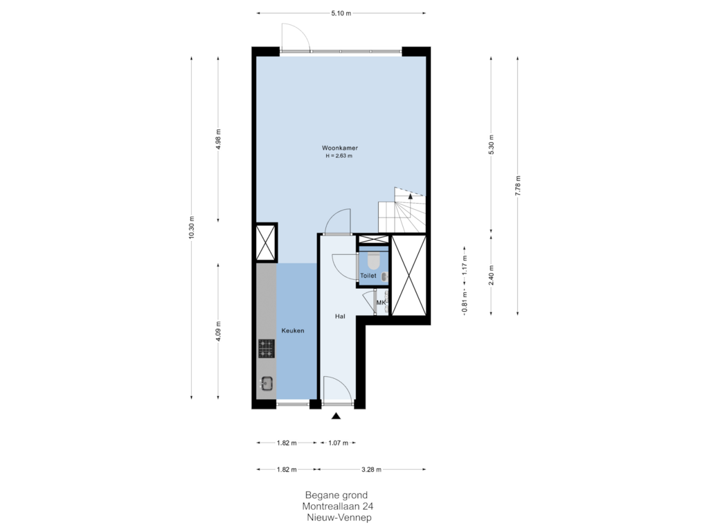 Bekijk plattegrond van Begane grond van Montreallaan 24