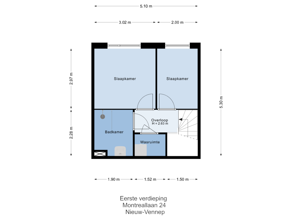 Bekijk plattegrond van Eerste verdieping van Montreallaan 24