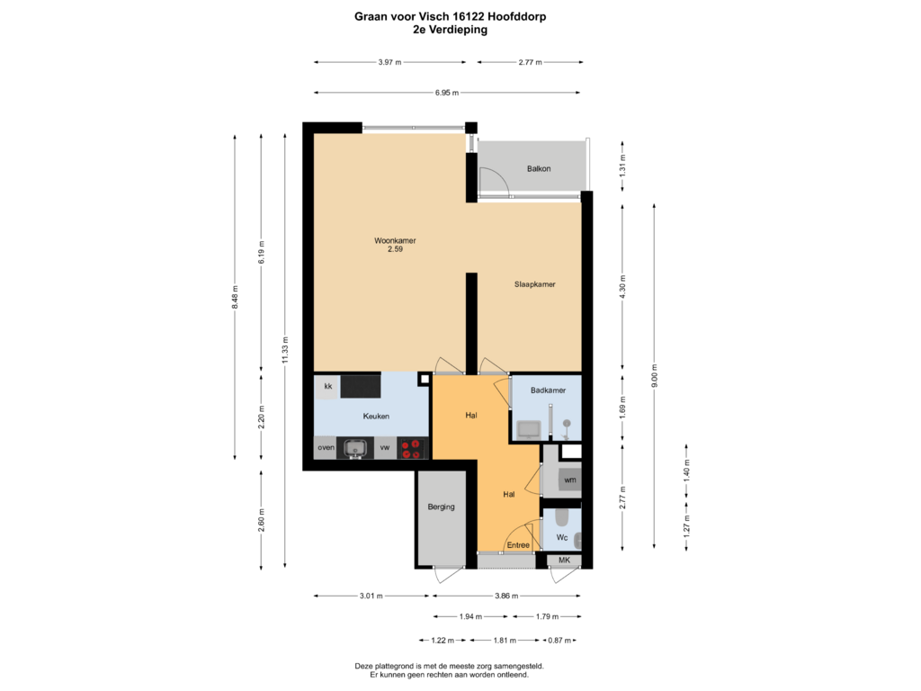 View floorplan of 2e Verdieping of Graan voor Visch 16122