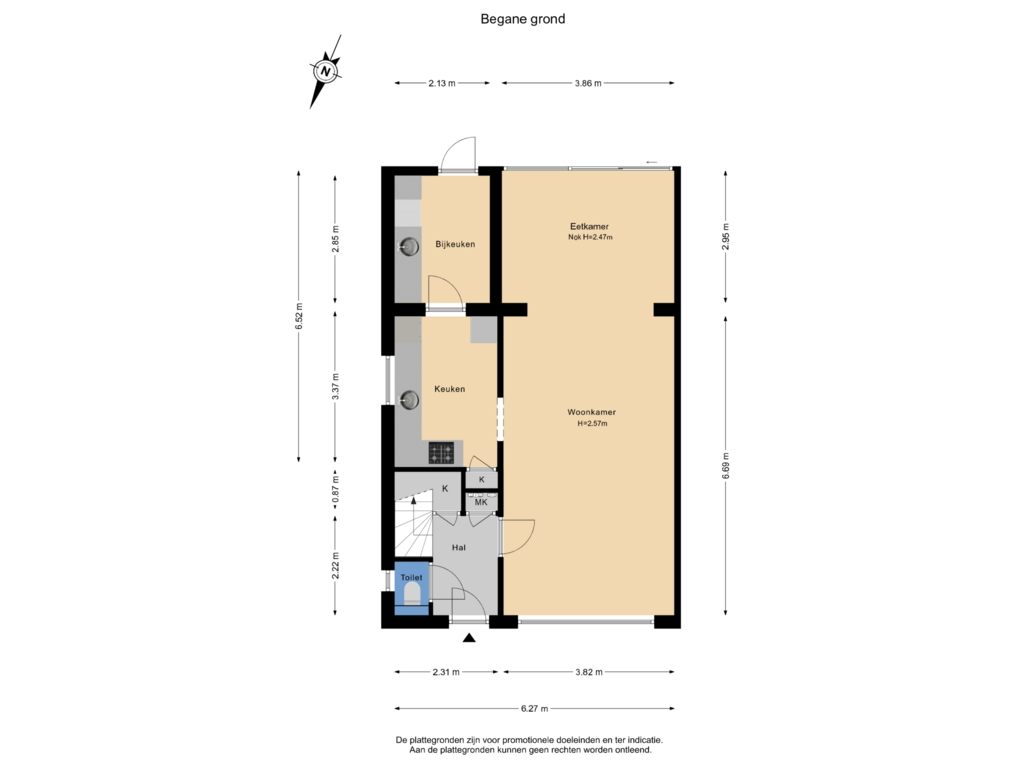 Bekijk plattegrond van Begane grond van Murseltseweg 38