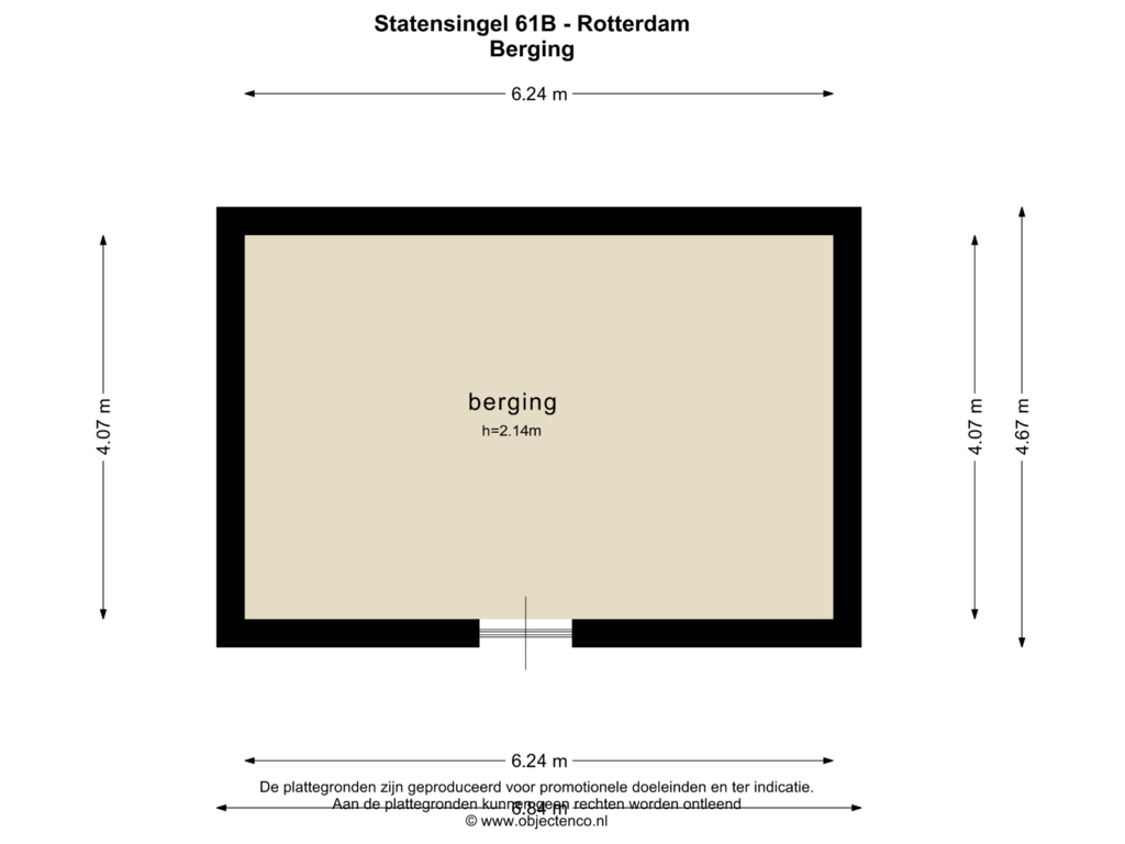 Bekijk plattegrond van BERGING van Statensingel 61-B