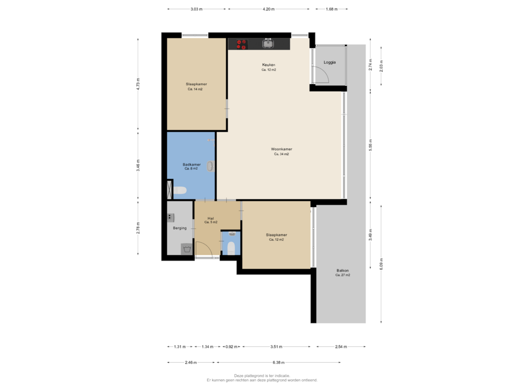 Bekijk plattegrond van Etage van Thorbeckelaan 323