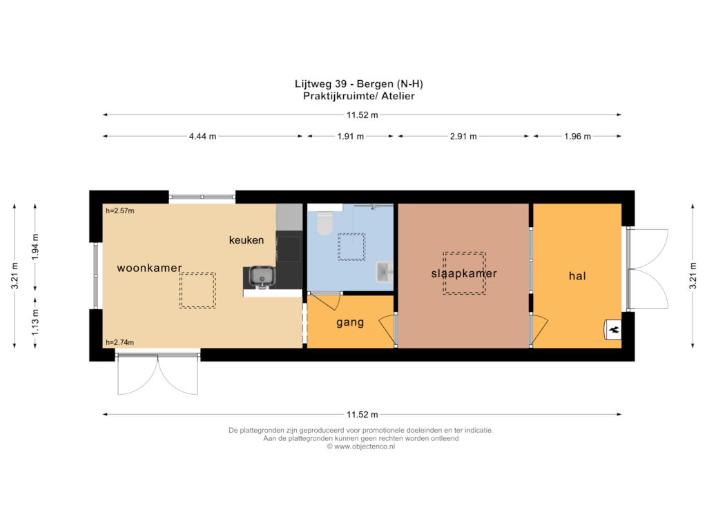 View floorplan of PRAKTIJKRUIMTE/ATELIER of Lijtweg 39