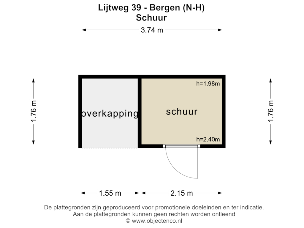 View floorplan of SCHUUR of Lijtweg 39