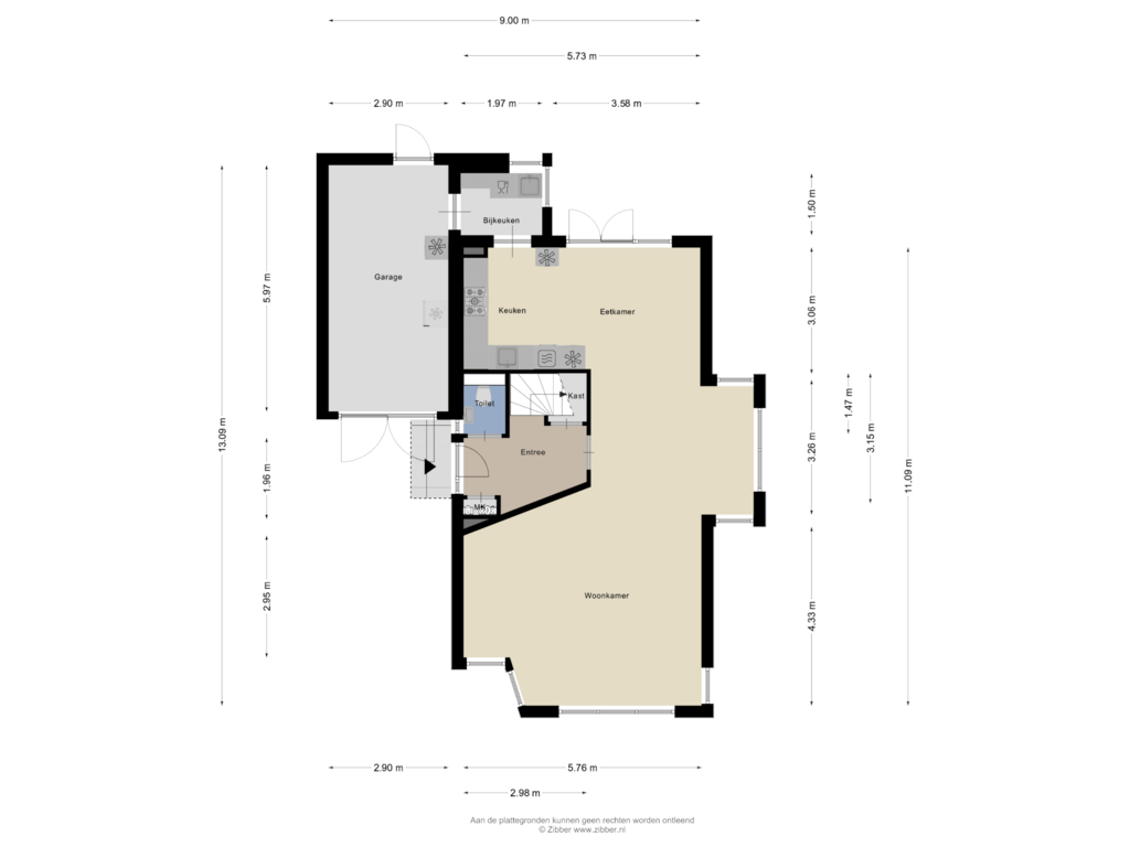 View floorplan of Begane Grond of Veldlust 2