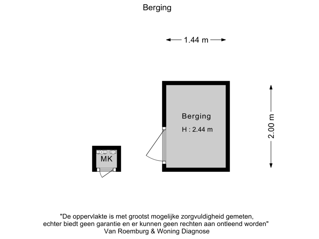 View floorplan of Berging of Hemonystraat 36-F