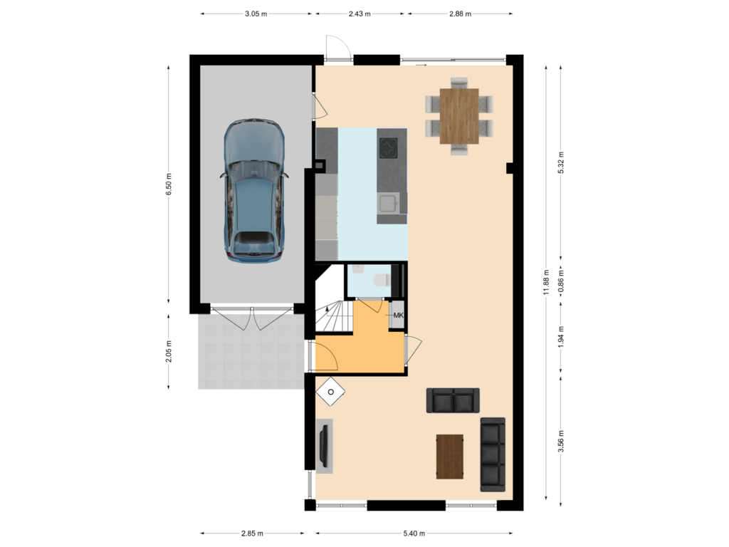 View floorplan of Begane grond of Agaat 8