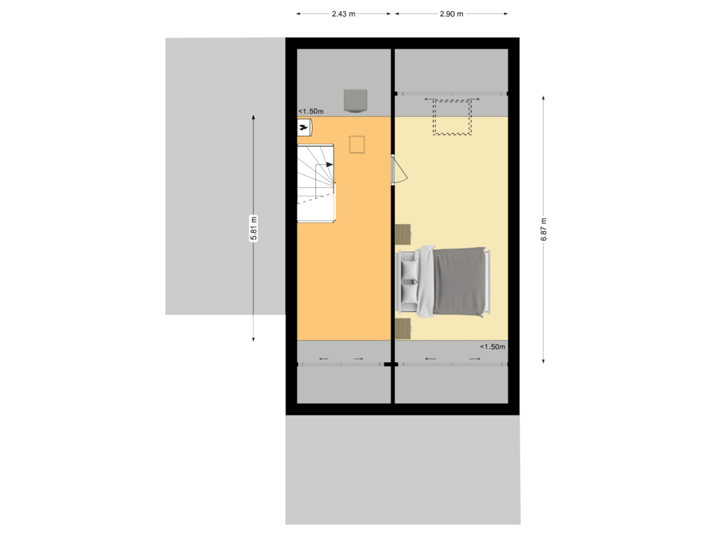 View floorplan of Tweede verdieping of Agaat 8