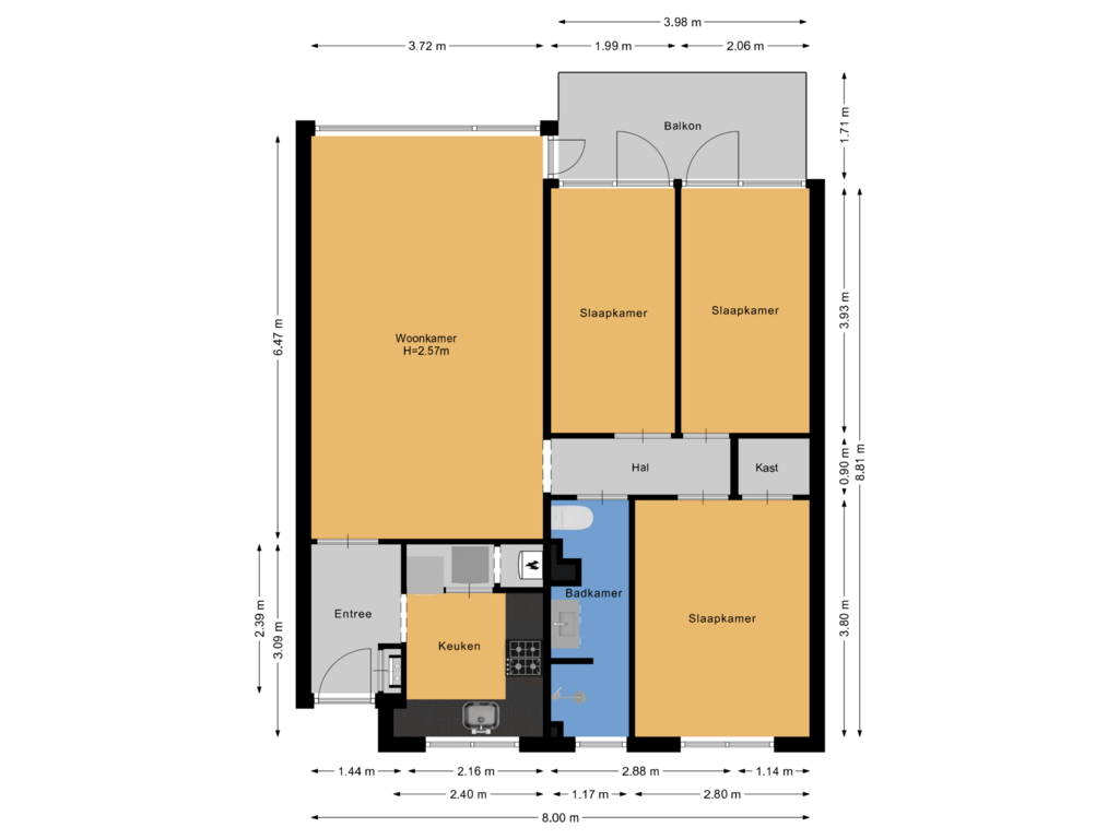 View floorplan of Appartement of Oostelijk Halfrond 125