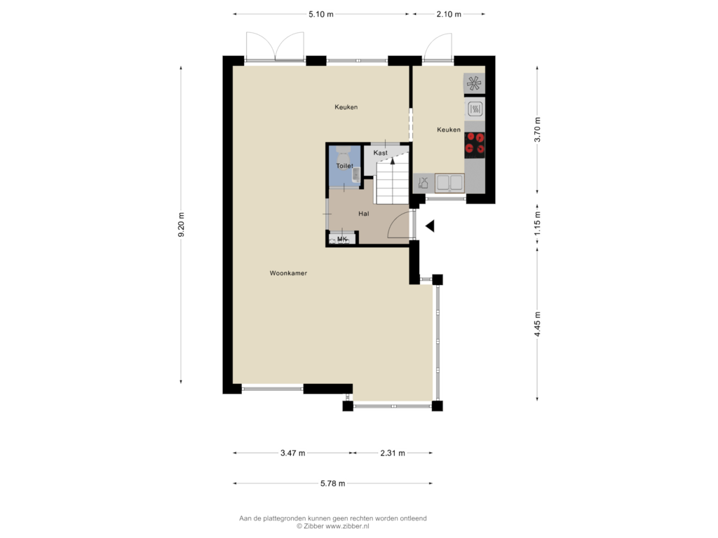 Bekijk plattegrond van Begane Grond van Malstraat 26