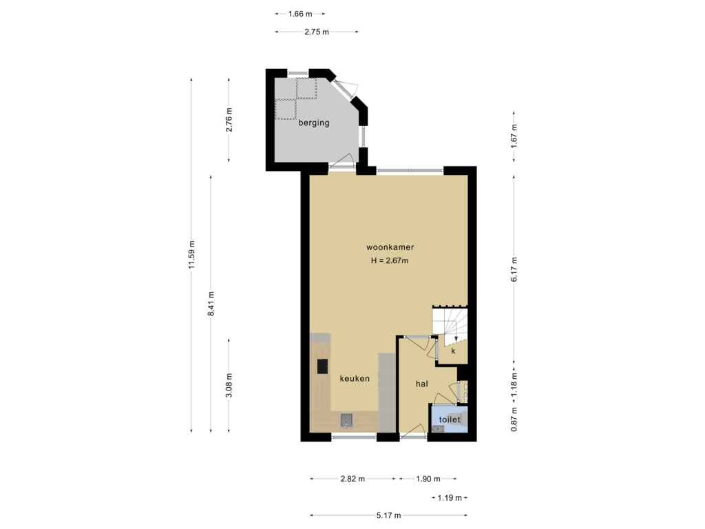 Bekijk plattegrond van Begane grond van Zilverschoon 37